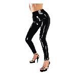 Glanzende zwarte latex legging