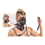 Leren masker met dildo