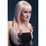 Fever lange blonde pruik met roze highlights