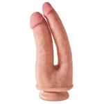 King Cock Plus Dual Density Dubbele Dildo 21 cm - Huidkleur