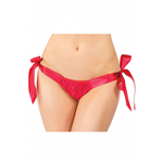 Sexy Kanten Slip met satijnen banden - Rood