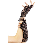 Korte kanten vingerloze handschoenen - Zwart