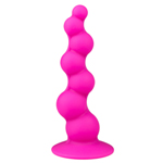 Roze dildo met kralen en zuignap