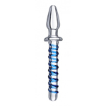 Kundalini Thrusting Wand Dildo & Plug - Transparant/Blauw