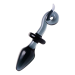 Glazen anaalplug met varkensstaart