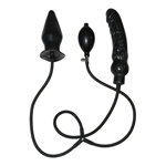 Deuce opblaabare dildo en anale plug voor dubbele penetratie