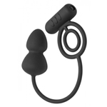 Vibrerende Dubbele Cockring Met Buttplug